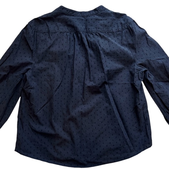 GAP Popover Top Black Swiss Dot Blouse Loose Fit Balloon Top Large 100% Cotton - Picture 6 of 9